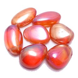 画像1: レッドオーラ　タンブル（穴あき）