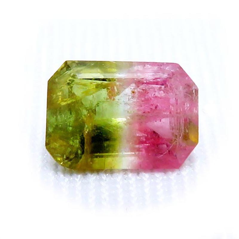 画像1: ウォーターメロントルマリン エメラルド カット ルース（0.8ct）